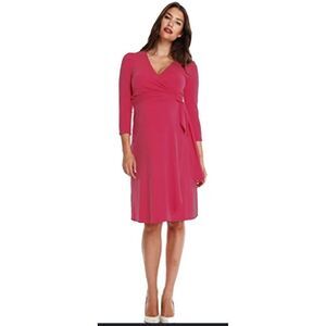 Isabella Oliver Maternity Wrap Dress Pink Rose